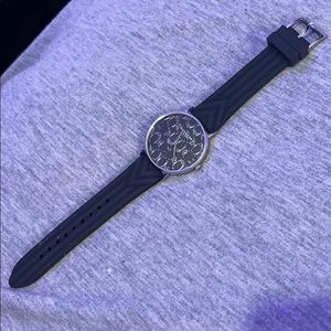 Coach black signature silicone watch
